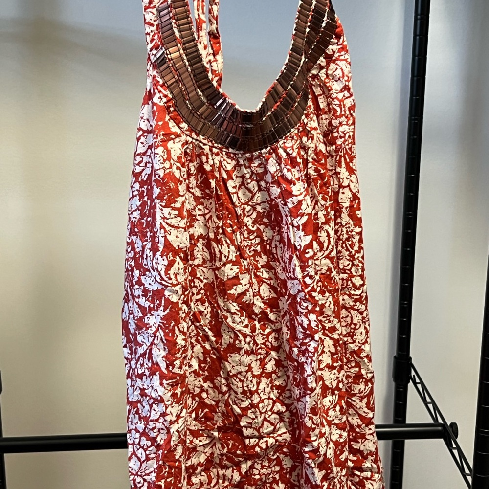 Halter top with accent collar